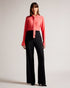 JULINAA-Tops-JULINAA is a lightweight, feminine layer that transitions easily from day to evening. This lightweight blouse pairs wonderfully with wide-leg trousers and heels for a polished office look—or switch it up for jeans and sandals on a sunny weekend getaway. Blouse Neck tie Looped rouleaux trim Long sleeved Button fastening Lightweight fabric Julia is 5'10" / 1.78m and wears Coral in a Ted size 1- Ted Baker Romania